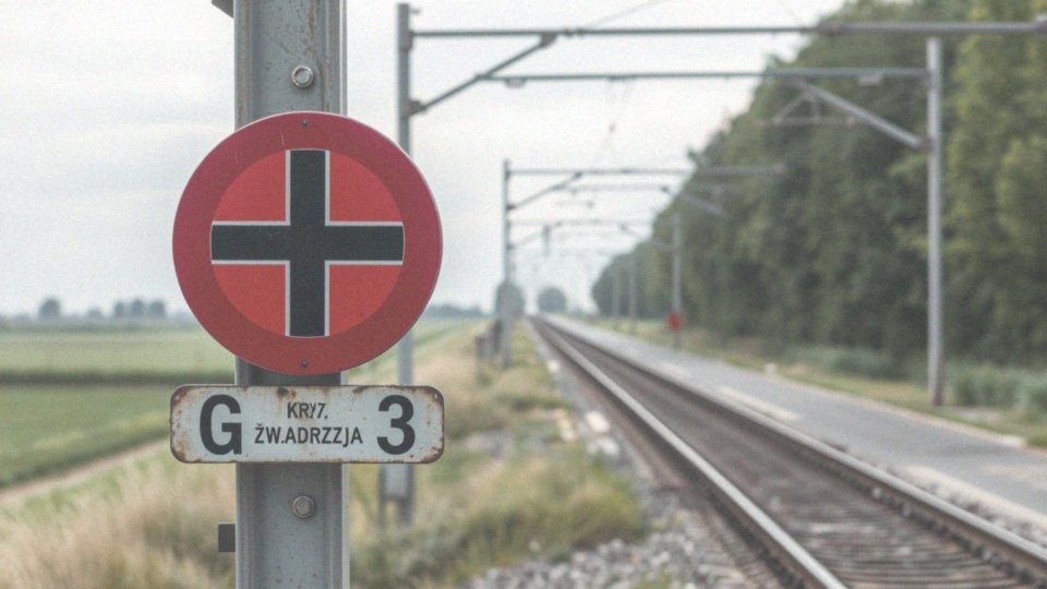 Jak krzyż św. Andrzeja informuje o rodzaju toru na przejeździe kolejowym?